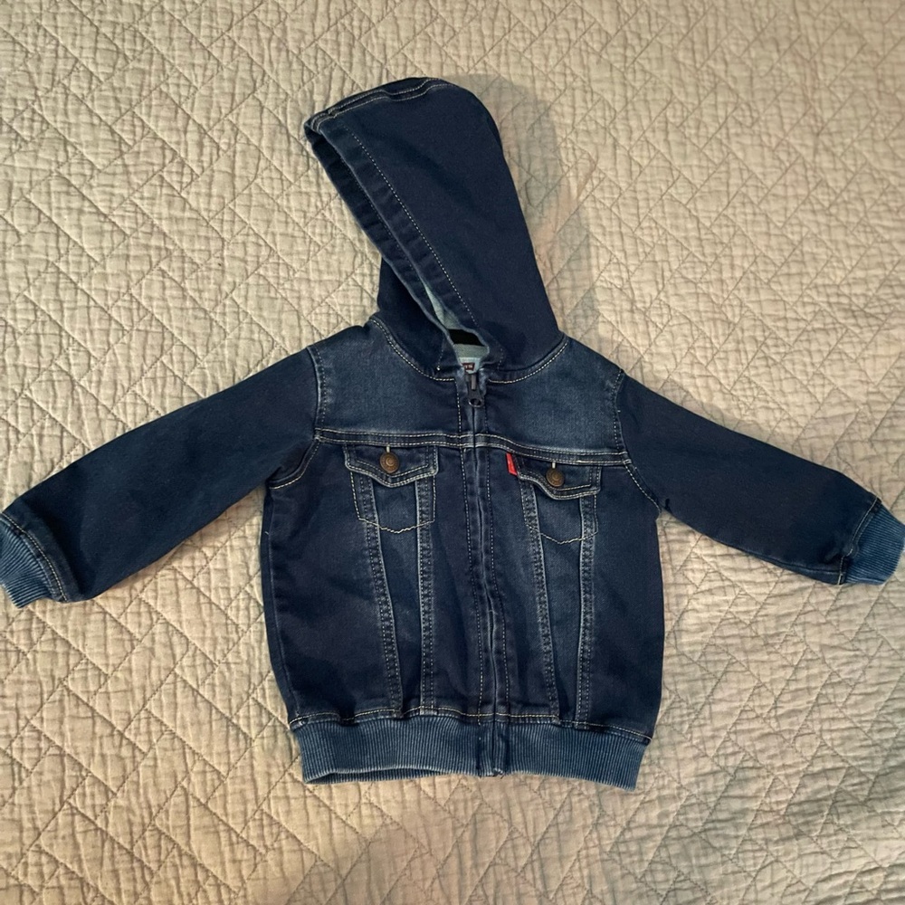 Levi's Toddler Dark Blue Soft Denim Hooded Jacket